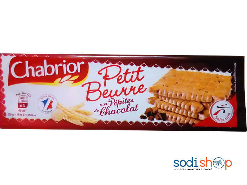 Chabrior Petit Beurre - Biscuits aux Pépites de Chocolat 200g MMD0087 -  SodiFood